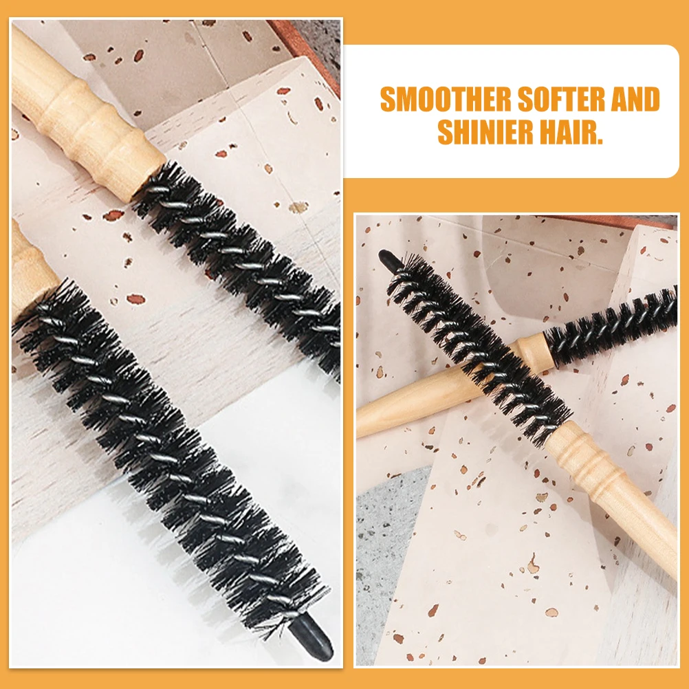 

2 шт., деревянная рулонная расческа, антистатическая щетка для волос для женщин и мужчин, сушка феном, щетка для укладки, распутывающая рулонная щетка для массажа кожи головы, волосы