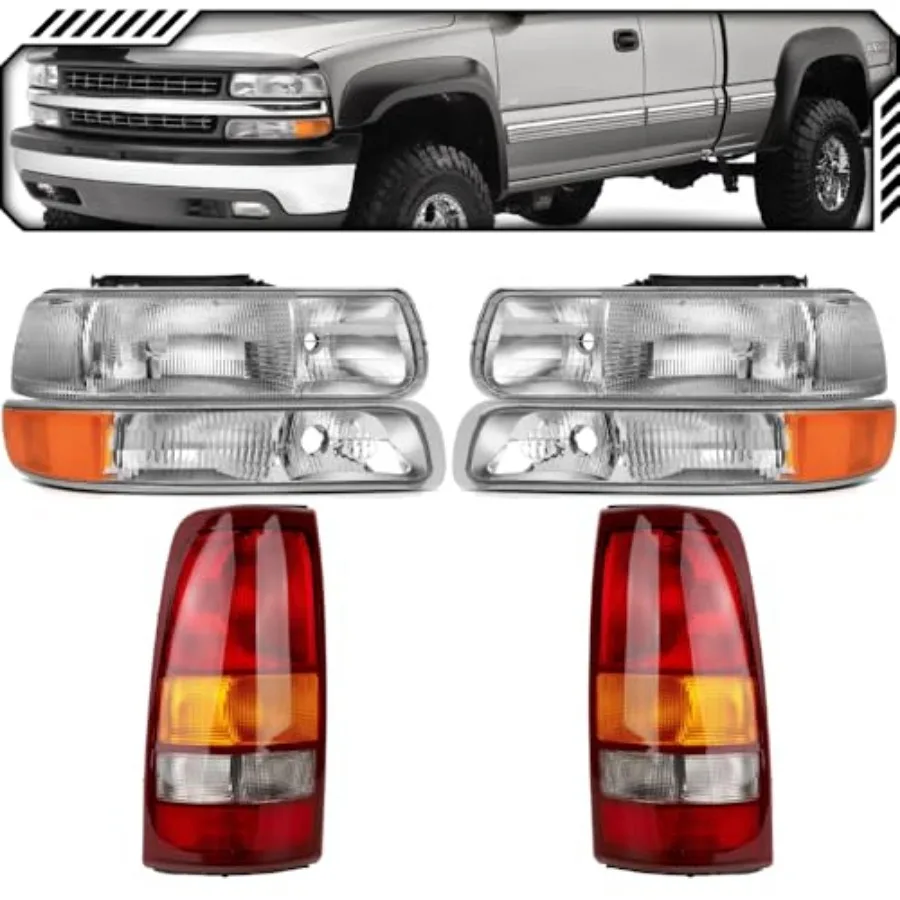 

OE Fitment Сменный фонарь, габаритный фонарь, комбинированный набор задних фонарей, совместимый только модели Silverado 1999-2002 гг. [6-Pi