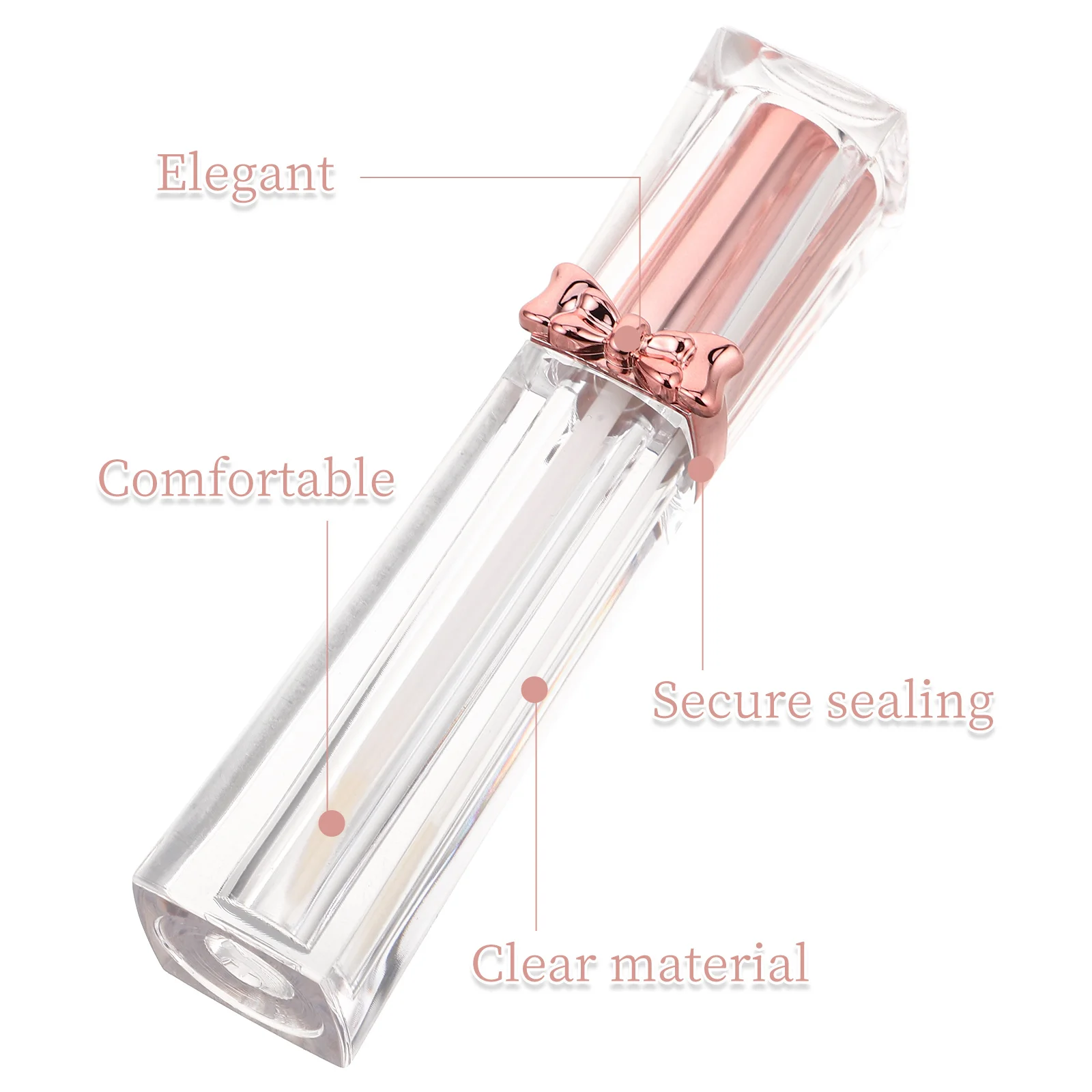 Tubes de brillant à nœud papillon de 3.5Ml, 8 pièces, conteneurs en plastique transparents rechargeables pour baume à lèvres, Tube à presser, bouteille d'huile pour les lèvres de voyage