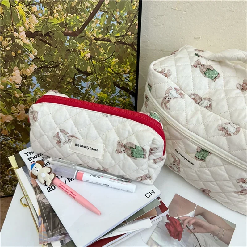 

Cosmetic Bag for Women Large-capacity Stationery Storage Bag Pencil Bag Portable Travel Make Up Bags Wash