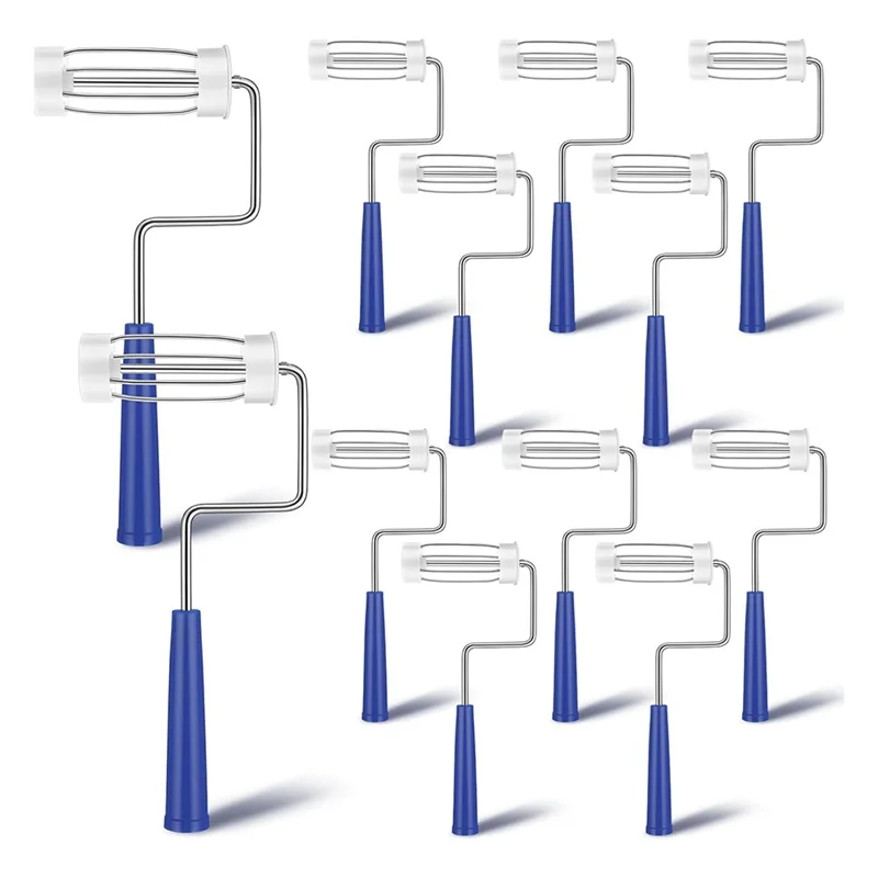 

12Pcs Paint Roller Frame For Home Wall Ceiling Small Area Edges And Corners, Blue