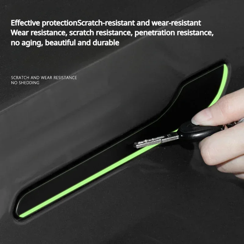 Car Door Handle Sticker For Tesla Model 3+ 3 Y Night Glow Door Handle Cover Protector Sticker 4pcs New Model3 2024 Accessories