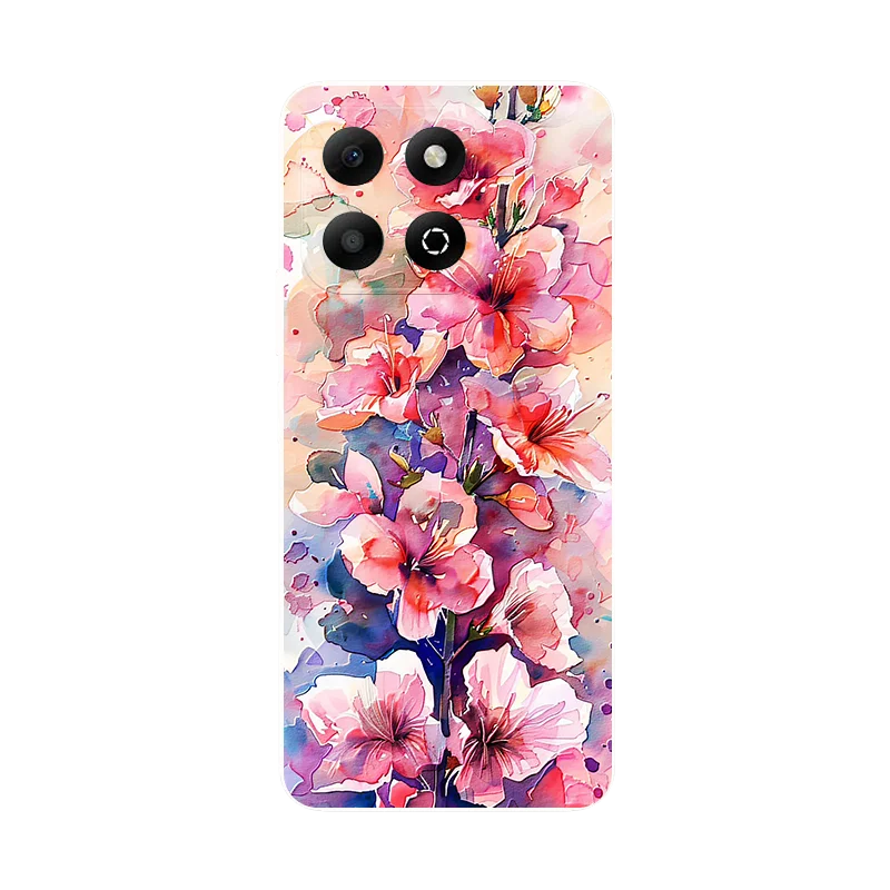 For ZTE Blade A35 Case Flower Red Moon Silicone Soft TPU Back Cover for ZTE Blade A35 A 35 Phone Case Cover BladeA35 Fundas