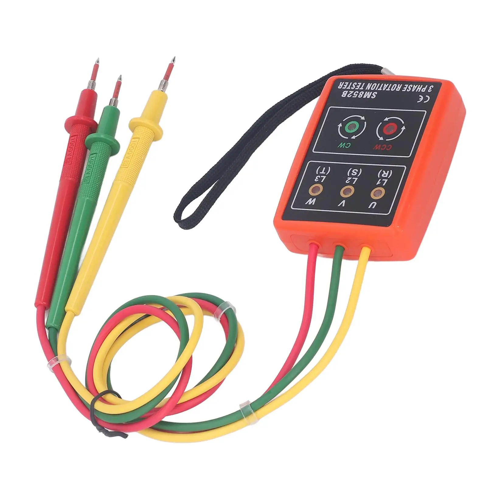 3 Phase Sequence Tester - Portable Phase Rotation Meter with 20Hz~400Hz Frequency Range for Voltage Detection