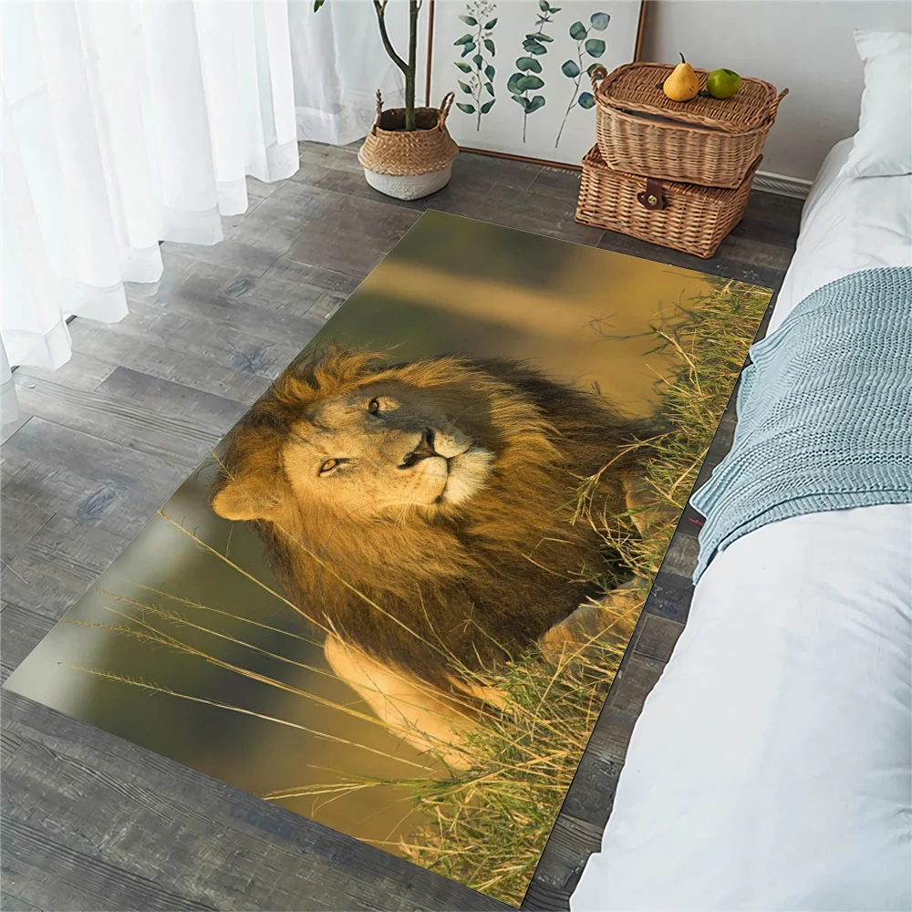 CLOOCL Animal Pattern Savanna Lion Rug 3D Print Bedroom Living Room Outdoor Nonslip Absorbent Mat Home Decor Drop Shipping