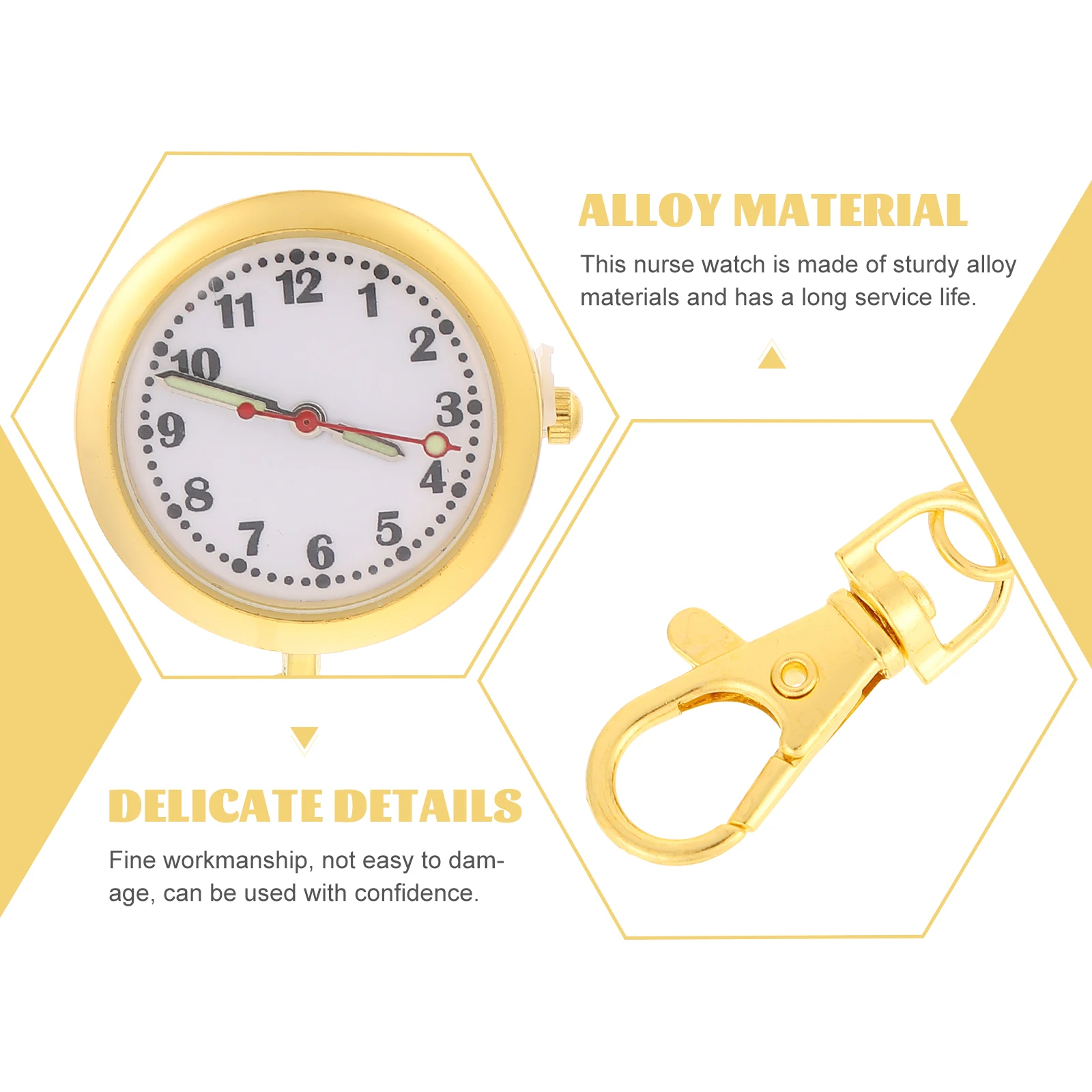 

Nurse Watch with Seconds Pocket Vintage Hospital Keychain Alloy for Nursing Doctor Practical