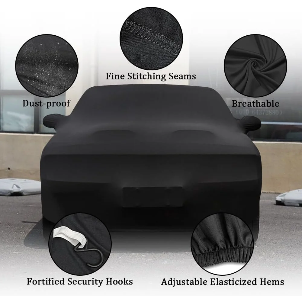 Indoor Car Cover Custom For Dodge Challenger Velvet stretch fabric Dustproof Suitable underground parking lots and auto shows