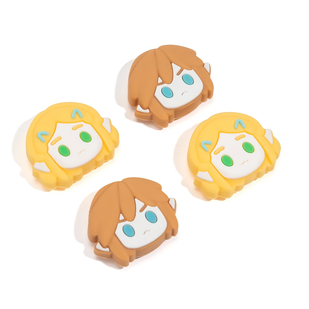 4 sztuki Cartoon silikonowe analogowe uchwyt na kciuk czapki kompatybilne z Nintendo Switch Oded/Switch Lite/Switch Joystick osłona ochronna