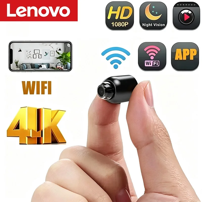 Lenovo X5 Mini Night Vision 4K Wireless Surveillance Camera Lightweight Clear Portable Motion Detection Premium Quality NEW