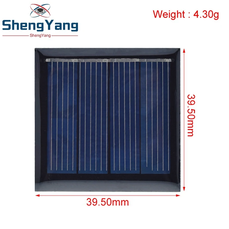 TZT 2V 65mA 0.13W Solar Panel Epoxy Polycrystalline DIY Toy Solar Light Battery Power Charge Module 39.5*39.5MM Mini Solar Cell