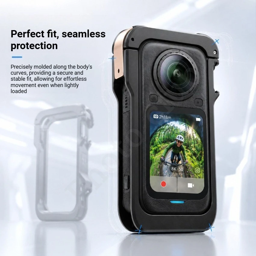 For Insta 360 X6 Metal Expansion Cage with Cold Shoe Aluminum Alloy Protective Frame For Insta360 X6 Camera Housing Accessories