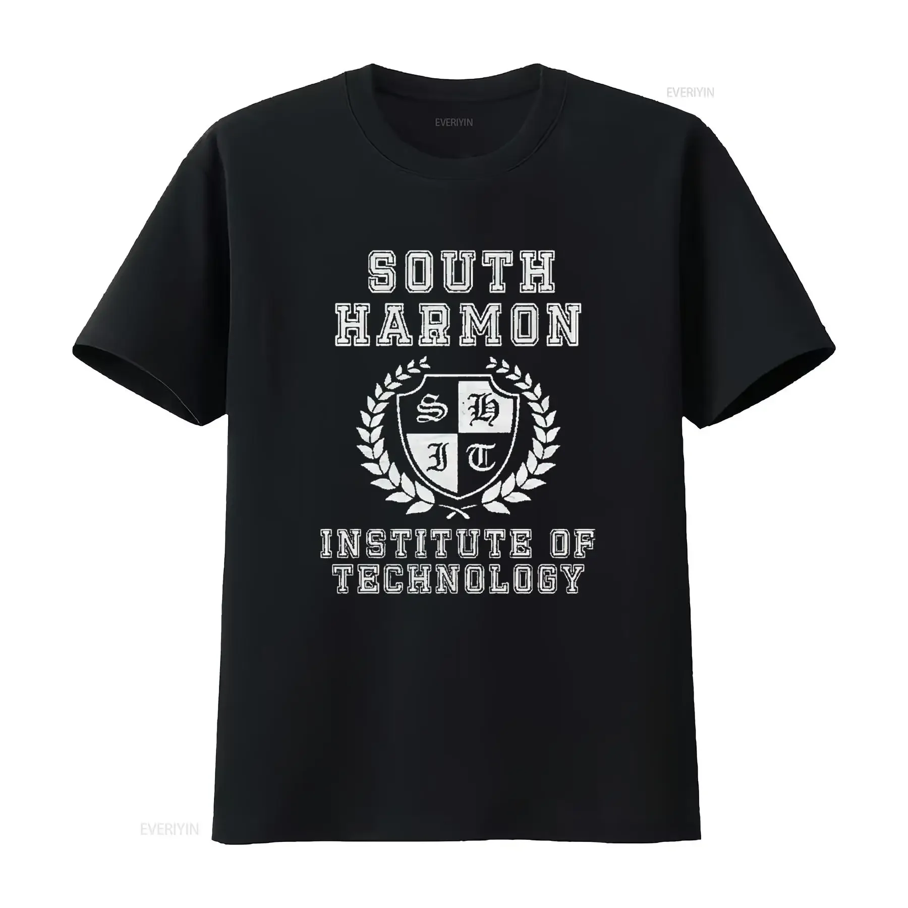Mens South Harmon Institute of Technology T Shirt Funny Unofficial Accepted Movie Fan Merch Black vintage Washed Slightly