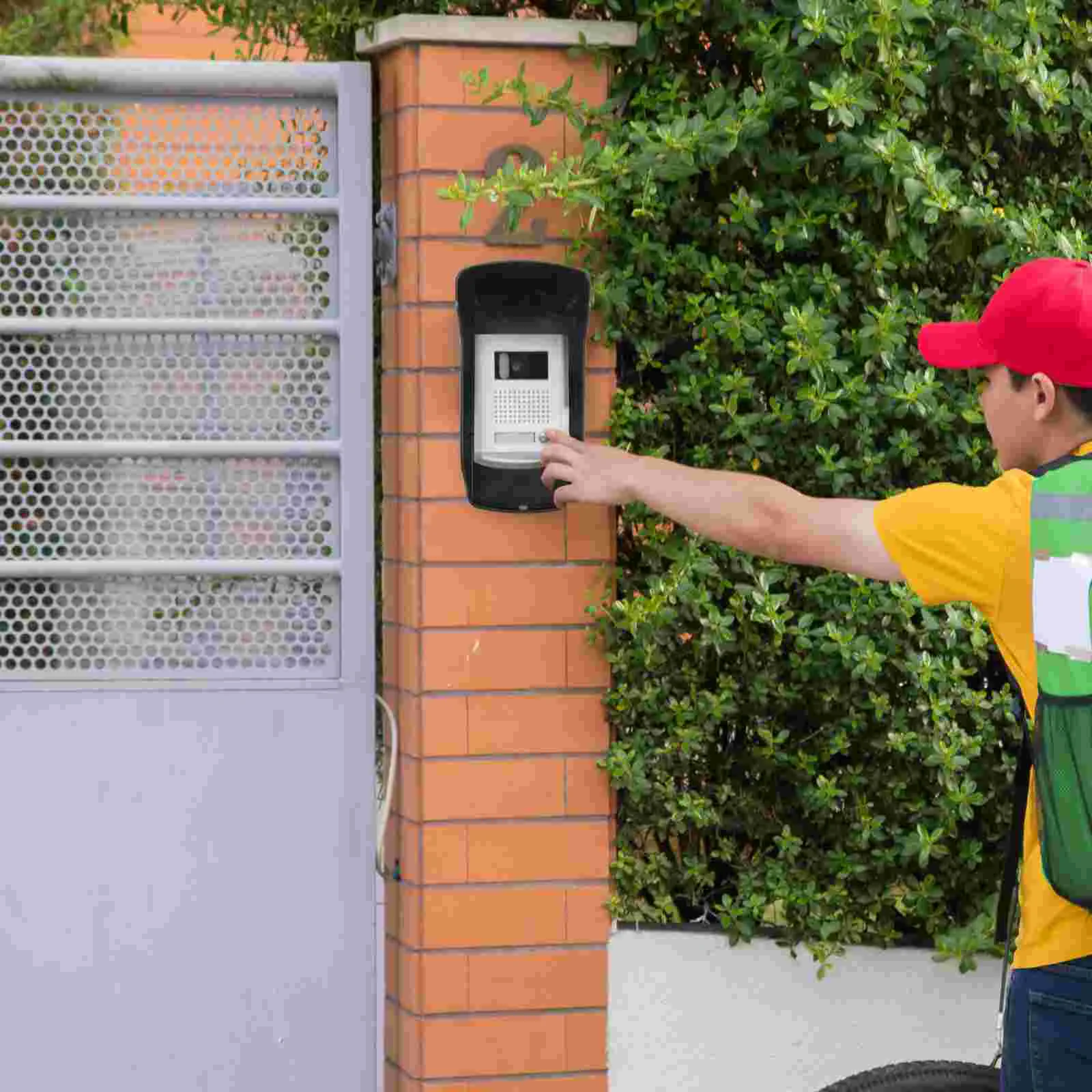 Toegangscontrole Regenhoes Decoratieve deurbelbeschermer Weerbestendige bescherming tegen buitenschaal