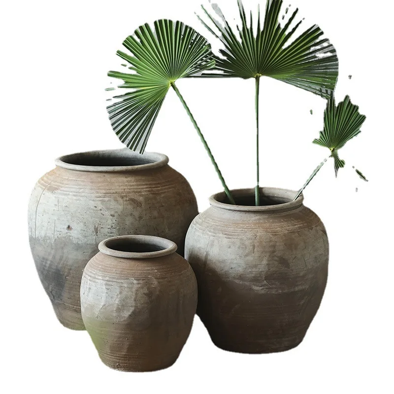 

Large, round belly, clay pot, large floor-to-ceiling vase