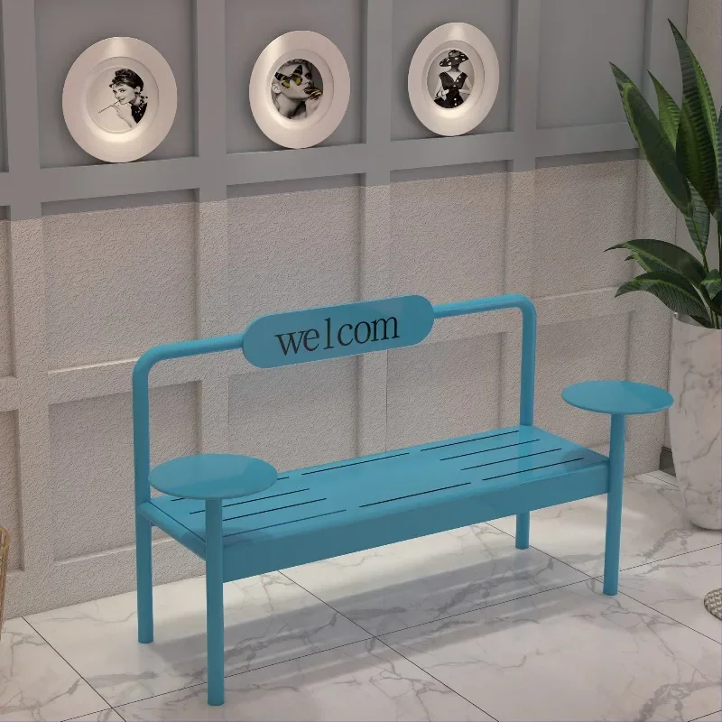 ins Korea Outdoor Bench Park Bench Milk Tea Coffee Shop Gym Rest Stool Shopping Mall Iron Seat Chair