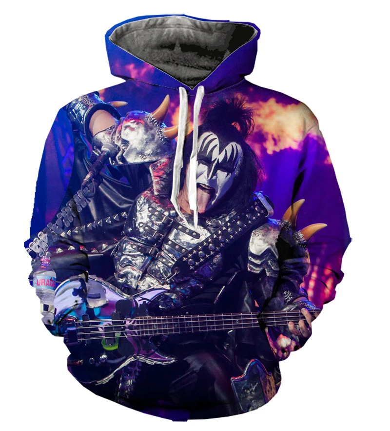 Autumn KISS Rock Band 3D Printed Hoodies Men Women Fashion Casual Sweatshirts Oversized Hoodie Kids Pullovers Tracksuit Clothing