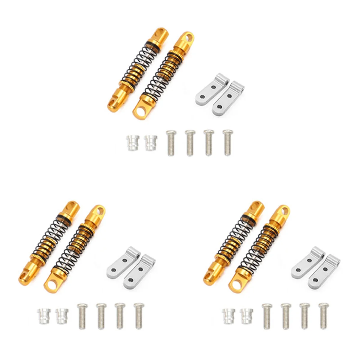 A63T-3 Set For WPL D12 RC Car Metal Rear Shock Absorber Damper With Mount Fixed Seat Upgrades Parts Accessories,3