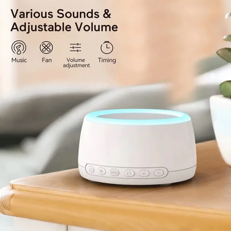 White Noise Machine Bluetooth-Compatible Speaker Rechargeable Timing Loudspeaker For Adult Baby Sleeping
