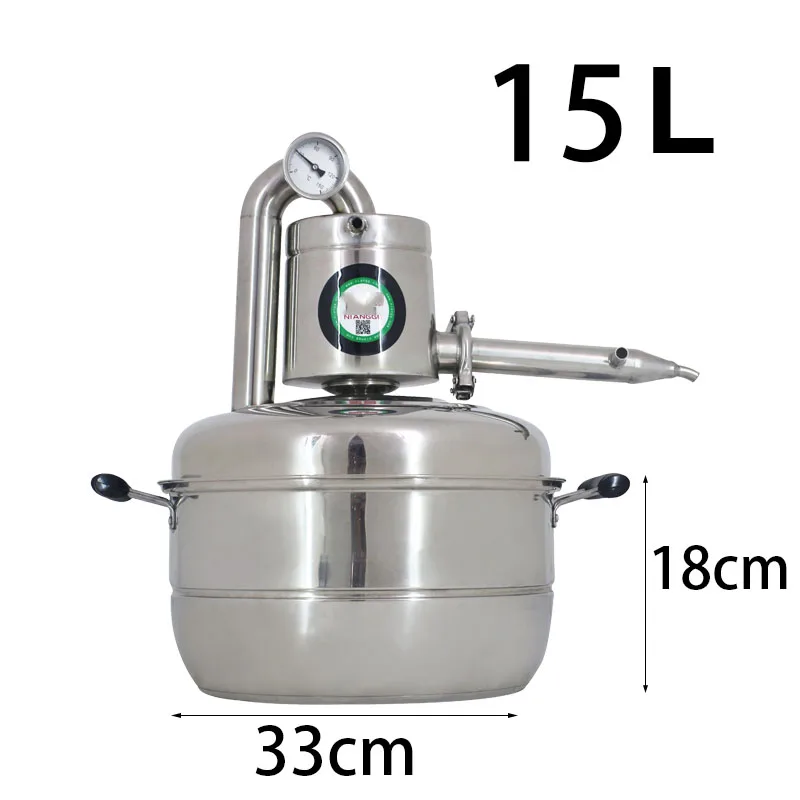 10L 15L Alcohol Whisky Moonshine Still Small Wine Steamer Pure Dew Distillation Machine Small Household Water Distiller Essentia