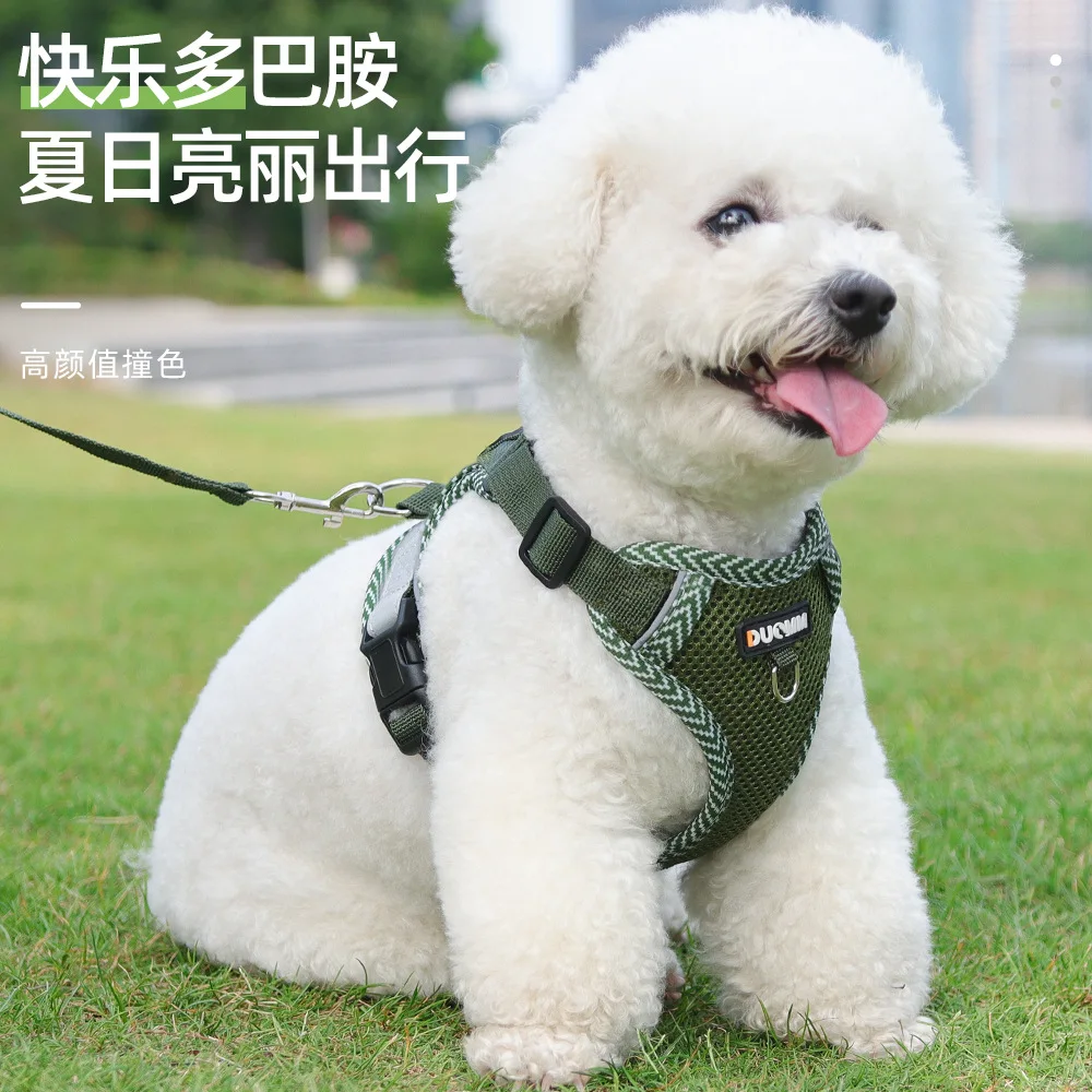 

Dog Harness Leash Small Pet Breathable Dog Walking Rope Printed Pet Leash Wholesale Dog Accessories for Small Dogs Cats