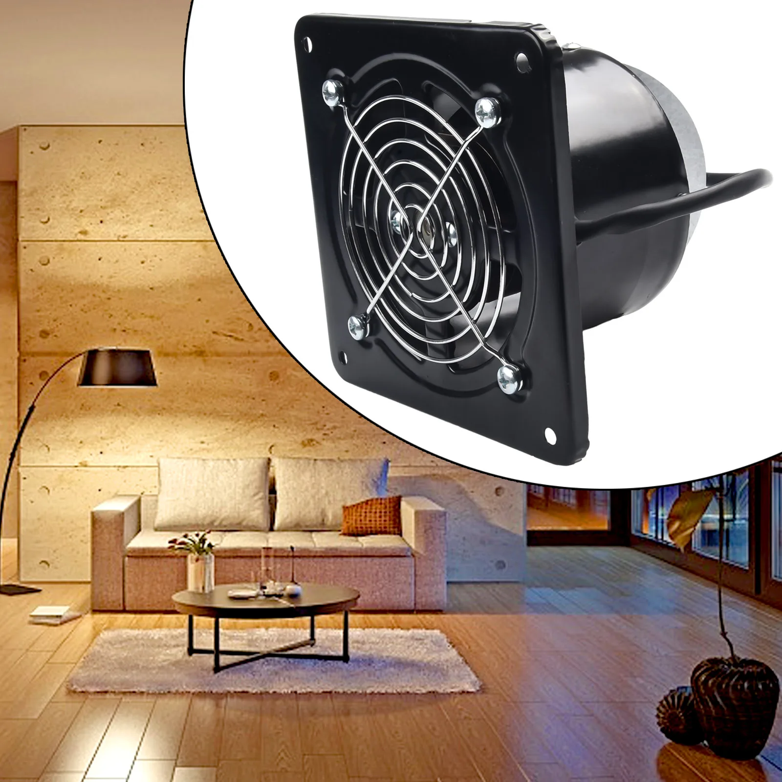 Air Blower Fan Exhaust Fan 4inch Axial Exhaust Ventilation Extractor Black Copper Motor Garage Stainless Steel