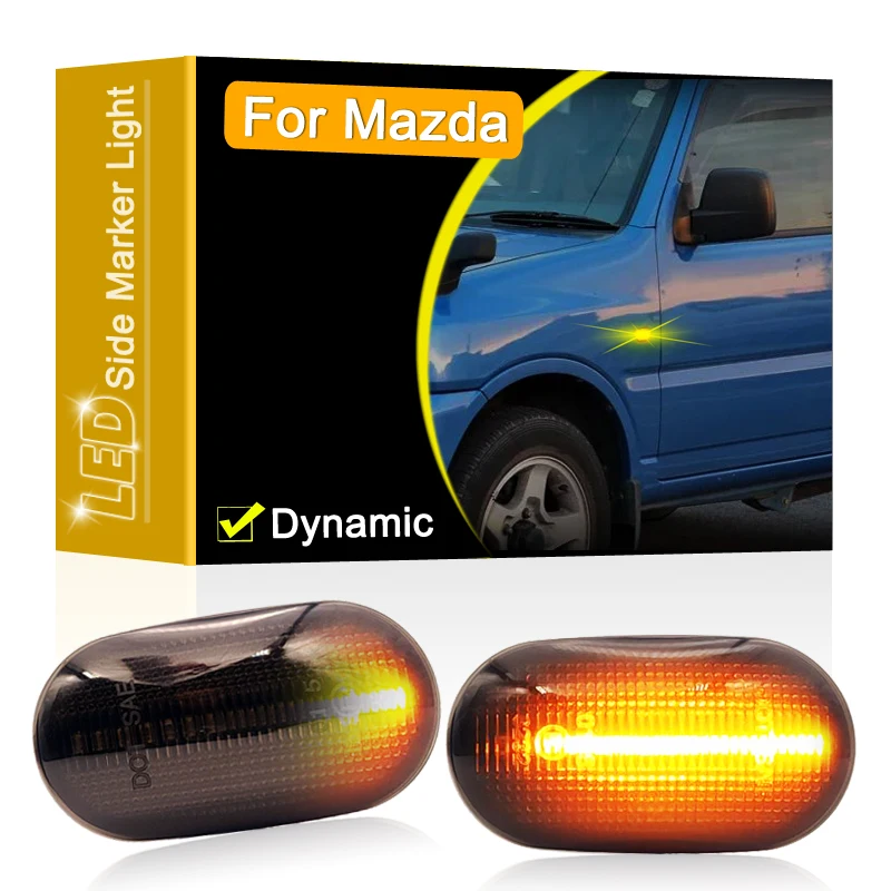 Smoked Lens LED Side Fender Marker Lamp Flowing Turn Signal Light For Mazda AZ Off-Road JM23W Spiano HF21S Scrum Truck