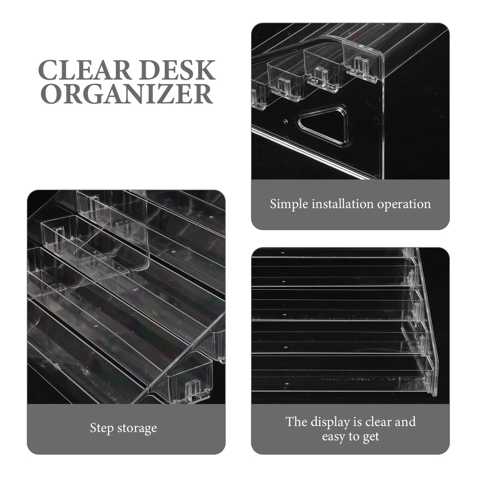 

Multi-Layer Transparent Desktop Organizer Makeup Storage Rack Nail Polish Lipstick Holder Clear Desk Organizer