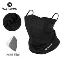 WEST BIKING Ice Silk Cycling Bandana Mesh Face Cover Half Mask Hang-Ear Ice Silk Neck Gaiter Cool Tube Scarf Sport Running Hikin