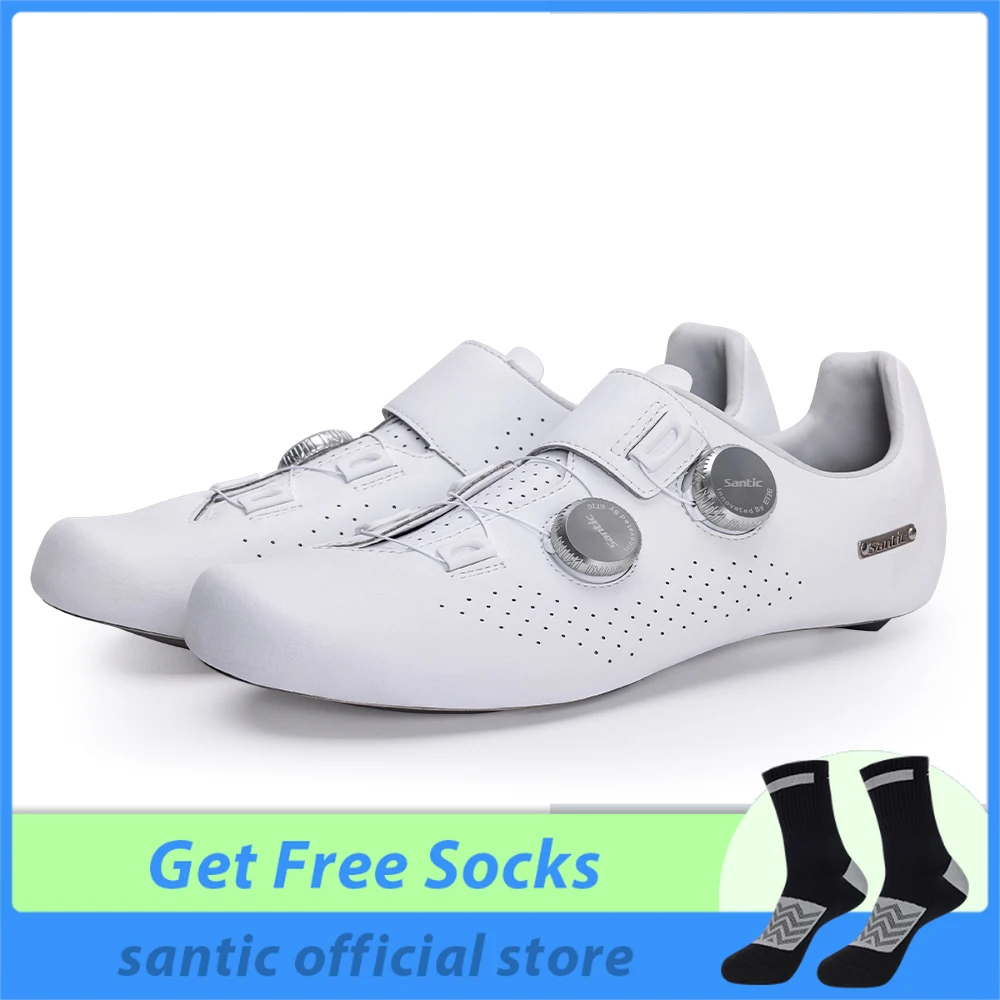 

Santic Road Cycling Lock Shoes Breathable Titanium Alloy Bottom 16 Grade Professional Bicycle Road Lock Shoes for Men and Women