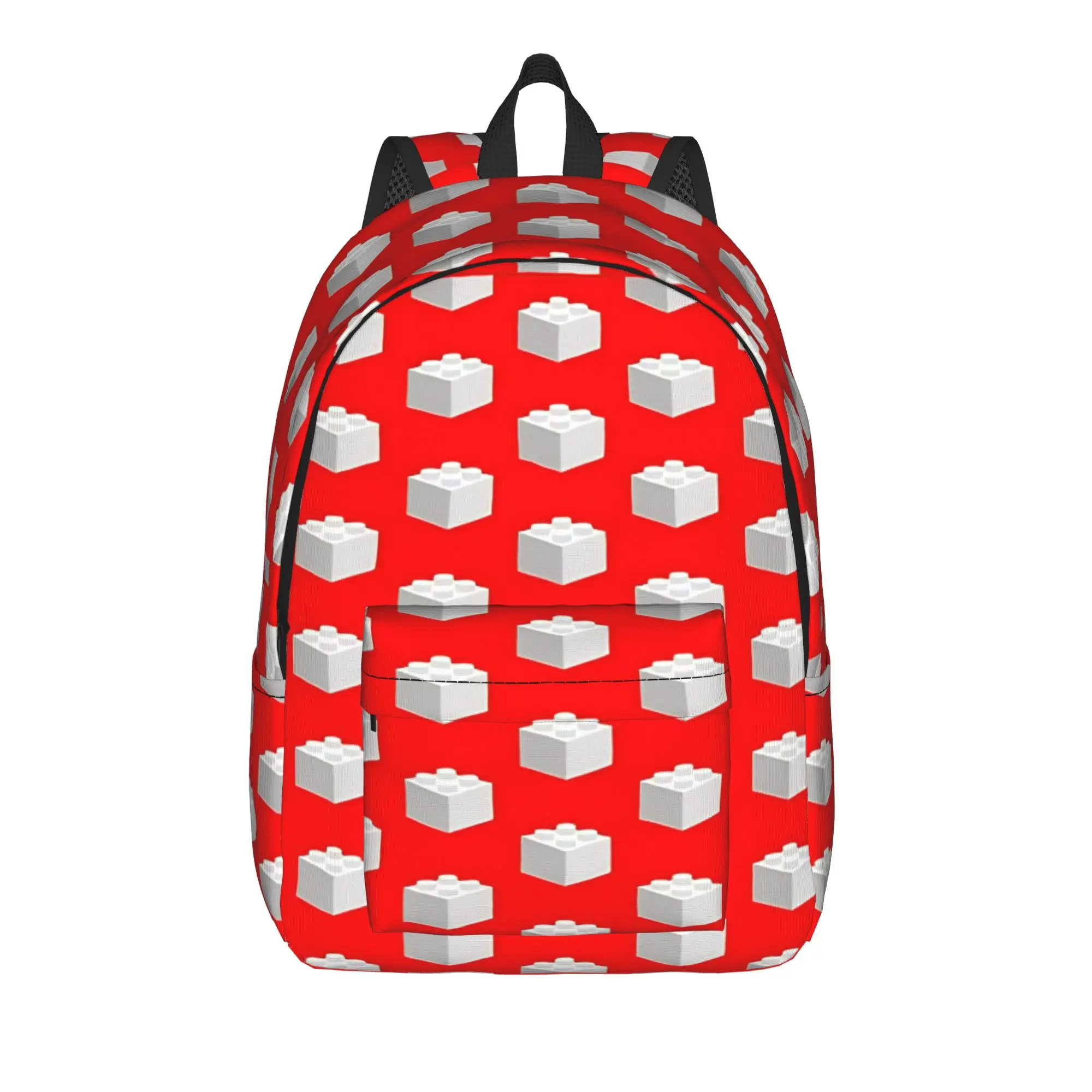 White Brick Blocks Backpack  Outdoor Style Backpacks Boy Girl Designer Print High School Bags Novelty Rucksack
