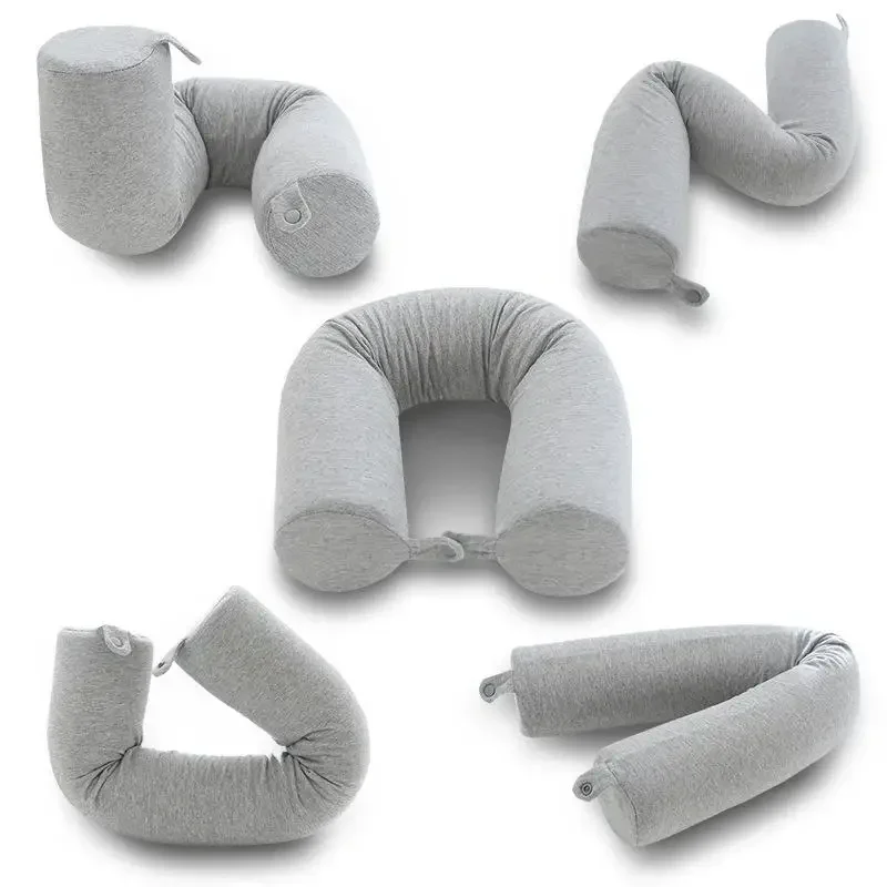Cylinder twisted pillow memory cotton can be bent at will travel lunch break neck pillow slow rebound u-shaped pillow