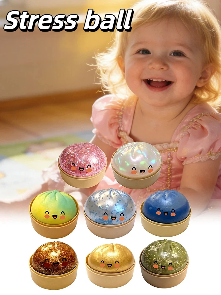 Soft non stick to hands Pinch Decompression Simulation Flash Dumpling Pressure Ball Slow Rebound Office Home Birthday Gifts