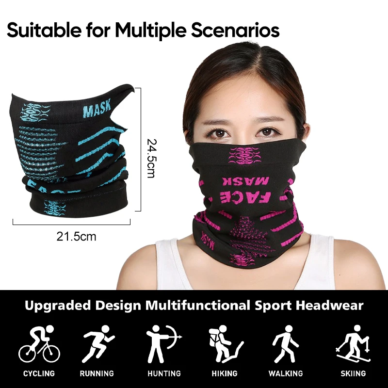 Bicycle Face Mask Magic Scarf Over-Ear Cycling Men Women Outdoor Sports Headband Bike Mask MTB Neck Tube Warmer Riding Bandanas