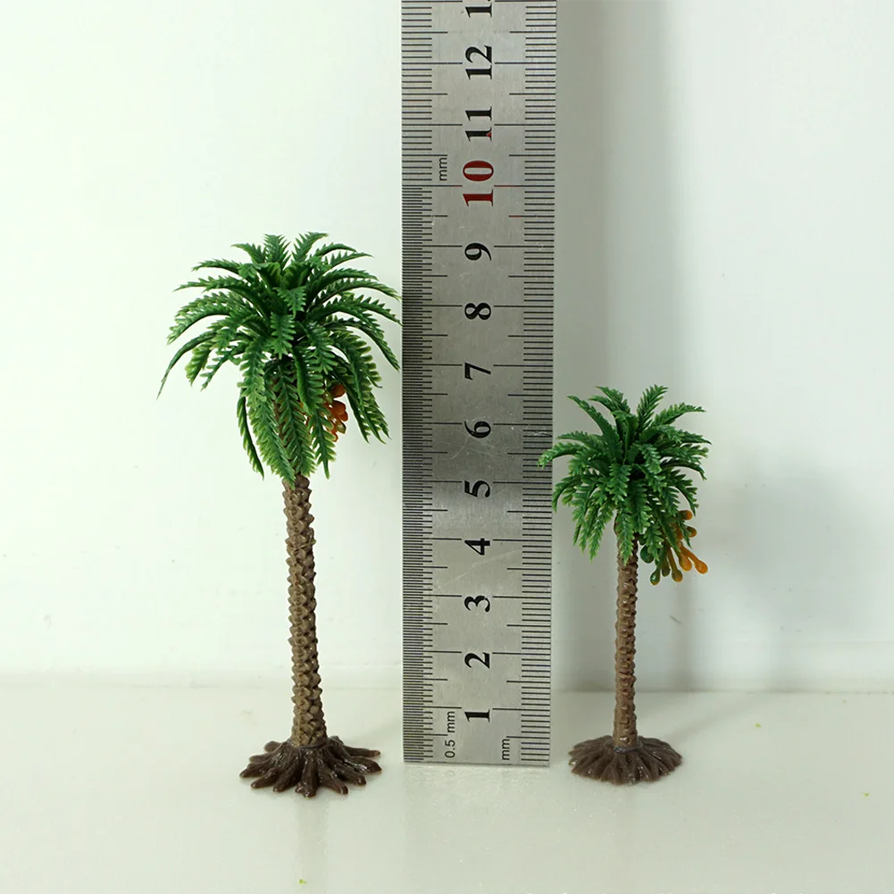 10Pcs Model Trees Palm Scale Tree Coconut Palm Park Rainforest Scenery Dioramas DIY Decor Diorama Scenery Model