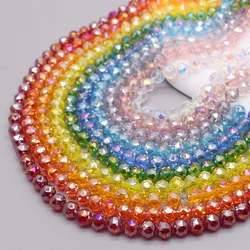 8mm 30pcs/lot AB Color Multi Cutting Surface Flower Ball Crystal Glass Beads Faceted Round Loose Beads For Jewelry Making DIY