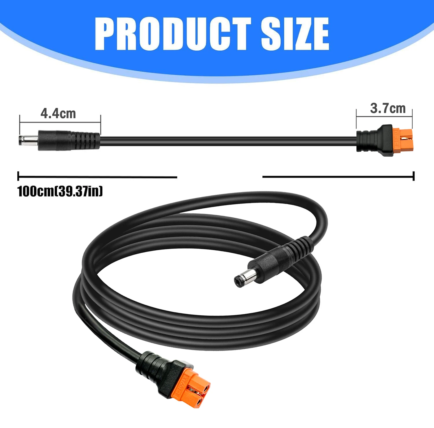 JMUYTOP Energy storage adapter cable XT60i female to DC5521 male 14AWG with communication function pin For solar panel