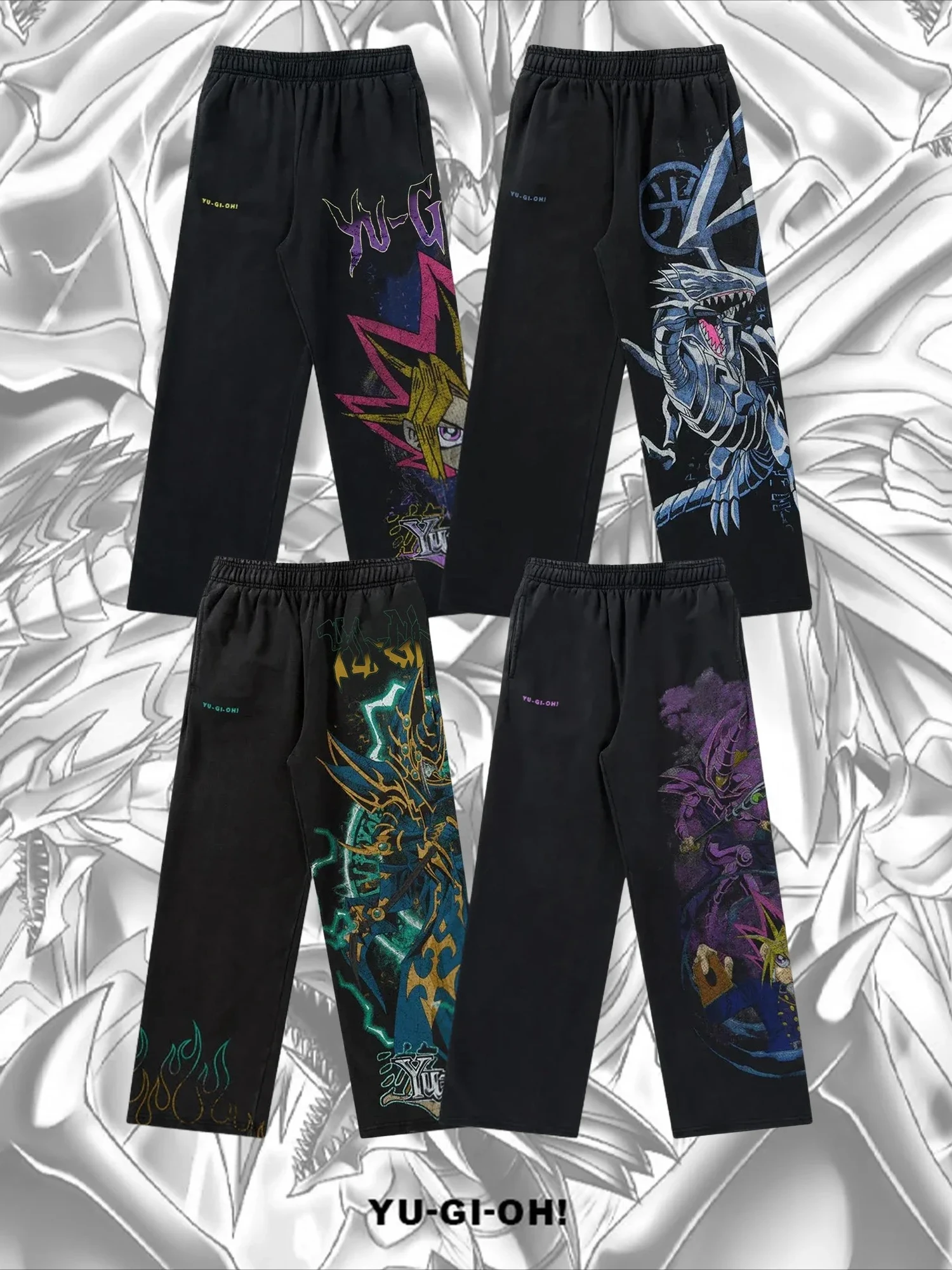 

Yu-Gi-Oh Y2k Pants Baggy Sweatpants Men Elastic Waist American Streetwear Joggings Casual Pants Vintage Hip Hop Men Clothing