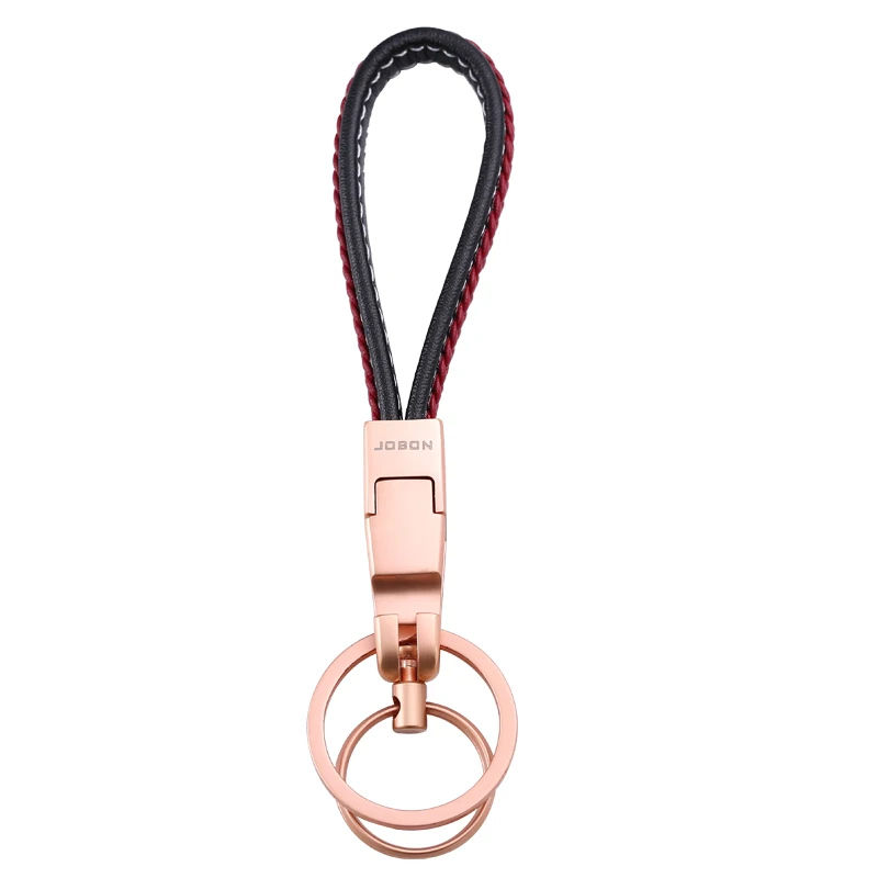 Jobon Luxury Car Keychain Women Men Custom Keychains Leather Key Ring Holder Bag Pendant High-Grade Jewelry Gifts for Men