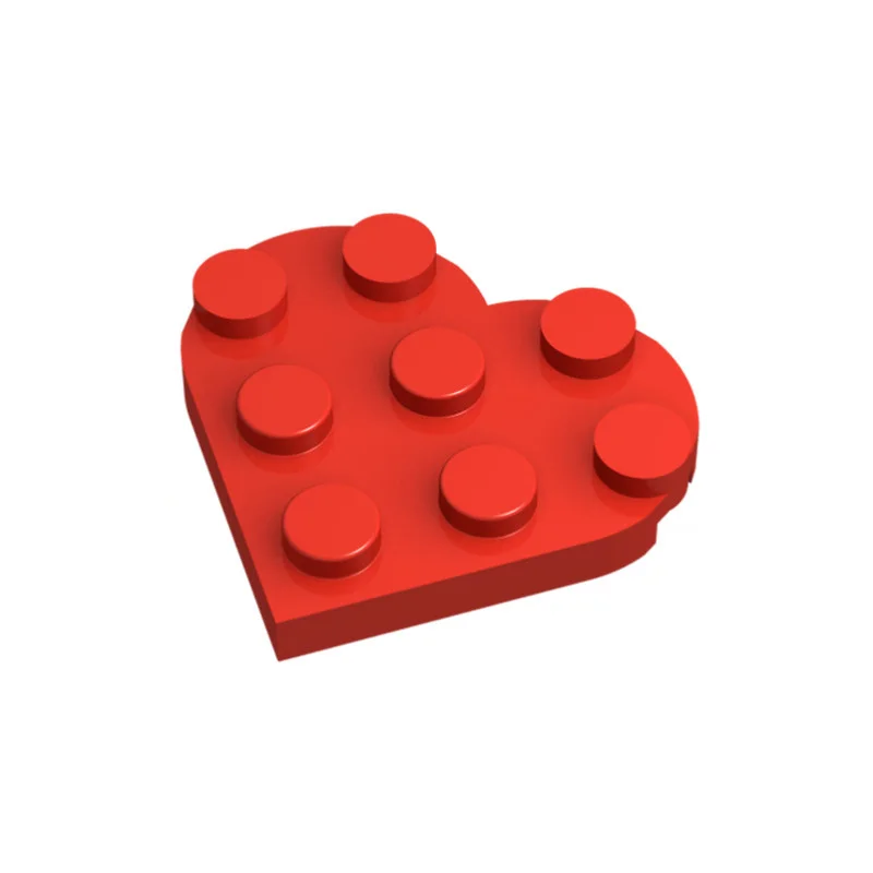 10 Pcs Buildings Blocks 39613 Plate, Round 3 x 3 Heart Brick Bulk Modular GBC Toy For High-Tech MOC Set