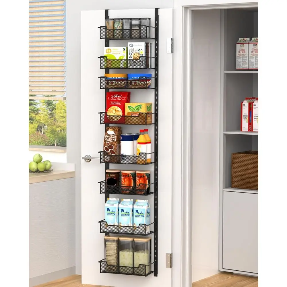 

8-Tier Adjustable Door Pantry Organizer, 12.3 Wide, Black - Kitchen Storage & Spice Rack