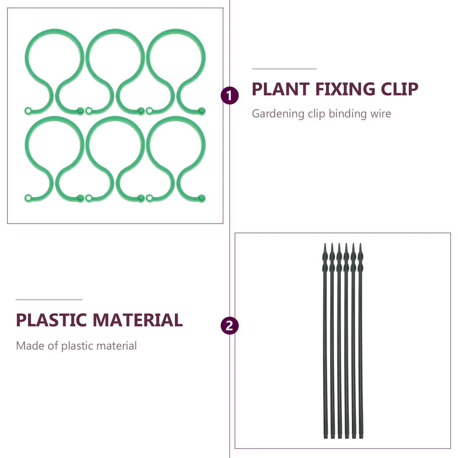 

6 set Plant Support Stakes 6 Sets Plastic Plant Climbing Trellis For Potted Flowers Upright Growth Wind Protection Flower
