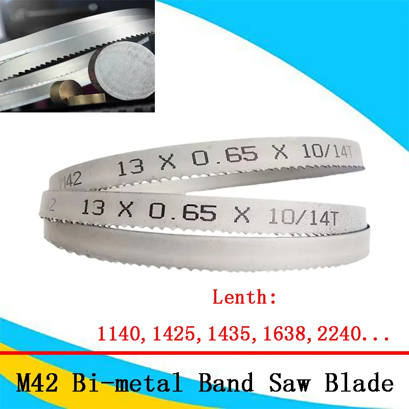 Scie à ruban bimétallique M42, 1/2 ", conique. Lame de Scie à Ruban pour Ministres le Bois Dur, l'Aluminium et le Métal, 1140, 1400, 1425, 1790, 2240x13mm, 6 Tpi, 14Tpi