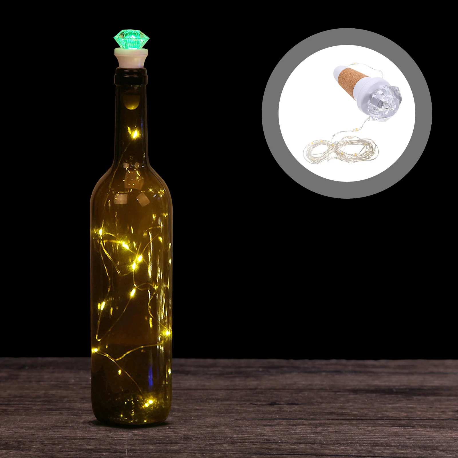 2개입 USB 충전 다이아몬드 램프 홀더 자동 색상 변경 LED 스트링 라이트 파티 용품 웨딩 나이트 램프 장식용