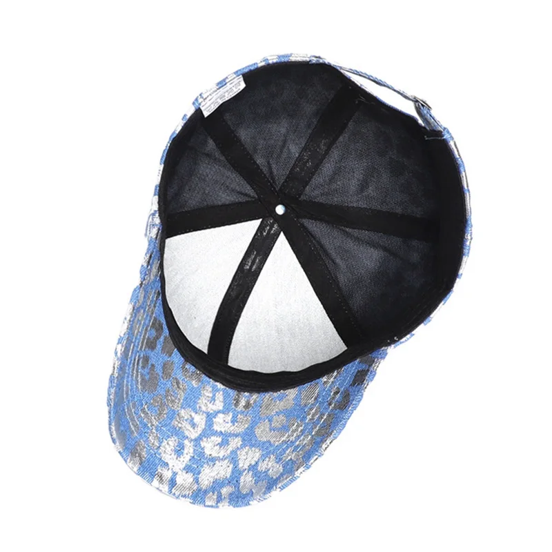 Baseballkappe mit Leopardenmuster und einfarbigem Design, atmungsaktiv, bietet Sonnenschutz, wärmend, als Paar-Modell für alle Jahreszeiten. – Detail 3