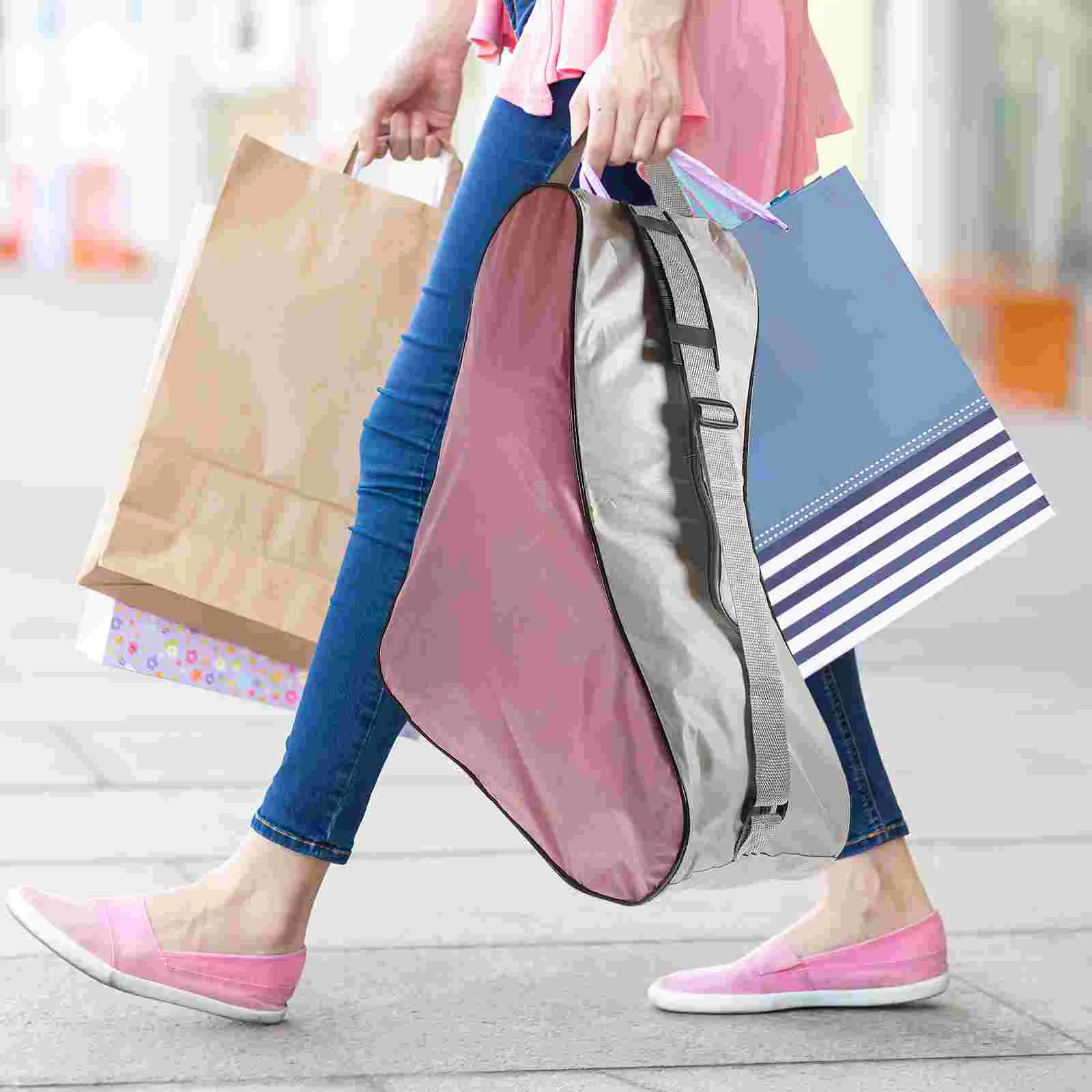 Saco de skate rolo de patinação no gelo rosa tote bolsas um ombro esqui para mulher criança