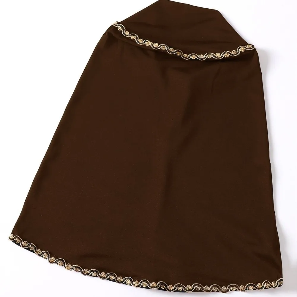 Comfortable Breathable Instant Headscarf Gold Lace Fabric Full Cover Neck Underscarf Spandex Polyester Hijab Scarf Women