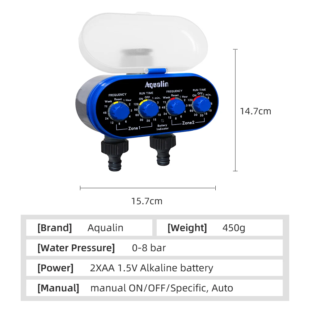 Válvula de bola electrónica para riego, controlador de riego automático con dos salidas, cuatro esferas, temporizador de presión de agua de