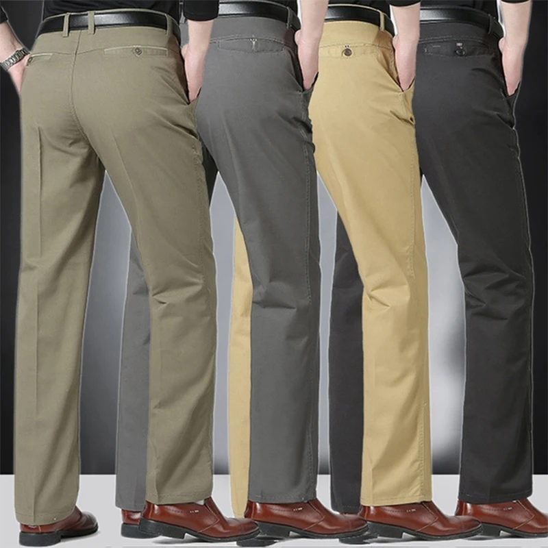 

Men Classic Style Lightweight Soft Business Casual Straight Pencils Pants Solid Color Fashion Street Wear Jeans