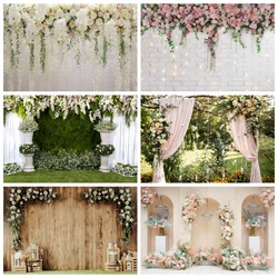 Wedding Scene Photography Backdrop Floral Flower Bridal Shower Engaged Ceremony Party Decor Birthday Background Photo Studio