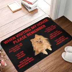 Custom Pomeranian Spitz Doormat Anti-Slip Entrance Kitchen Bath Door Floor Mat Living Room Rug Carpet Footpad